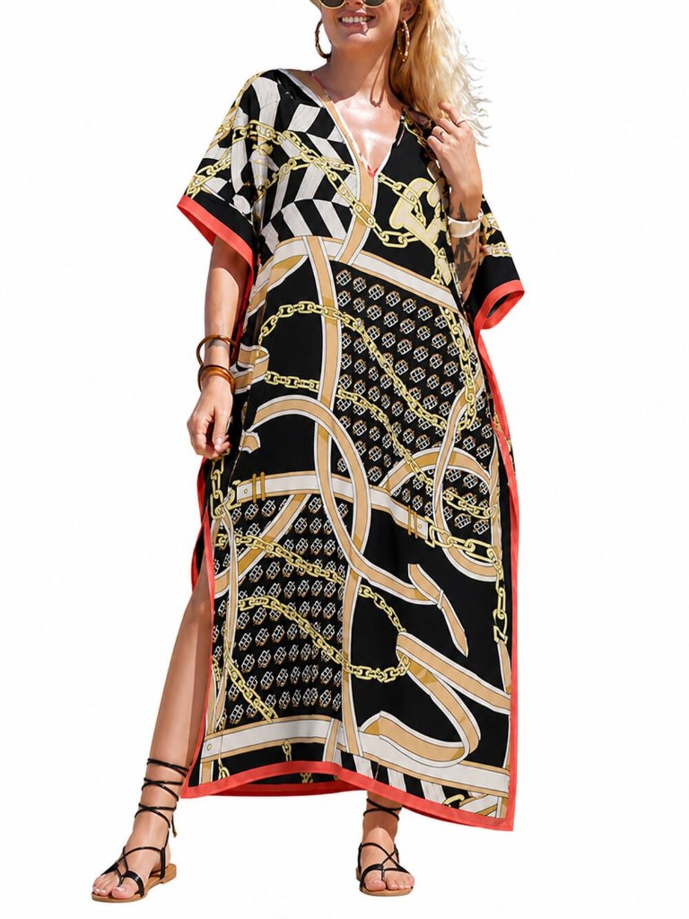 Gypsie Blu Women Kaftan Dress Plus Size Cover Up Beach Maxi Dresses for Ladies